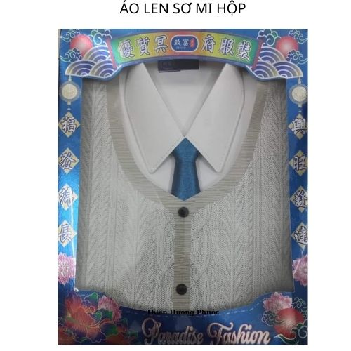 Áo len áo sơmi cổ đứng hộp